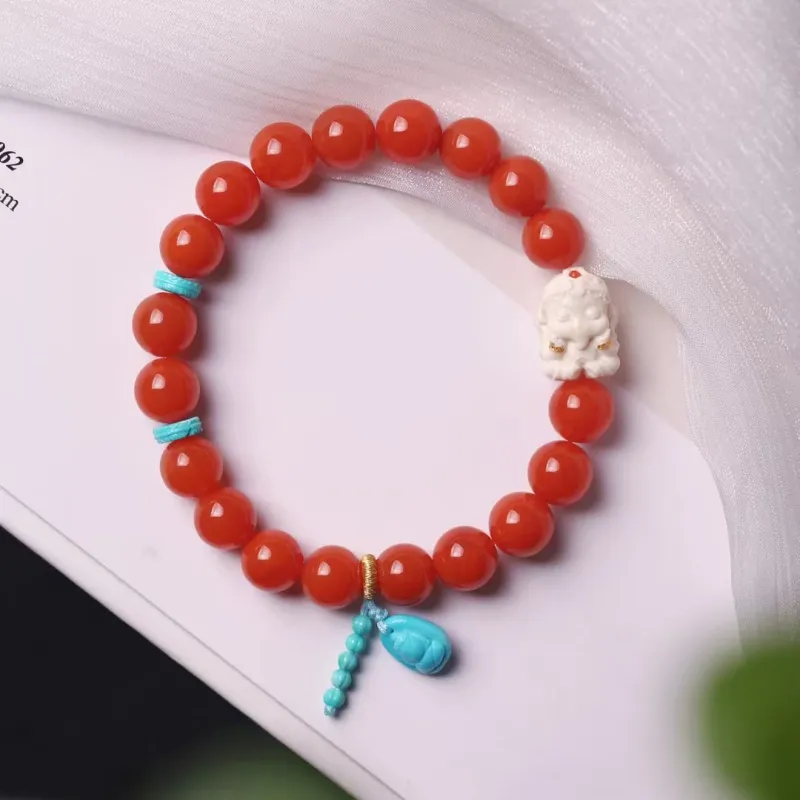 Xiangyan Southern Red Agate Fine Jade Bracelets Unisex-3