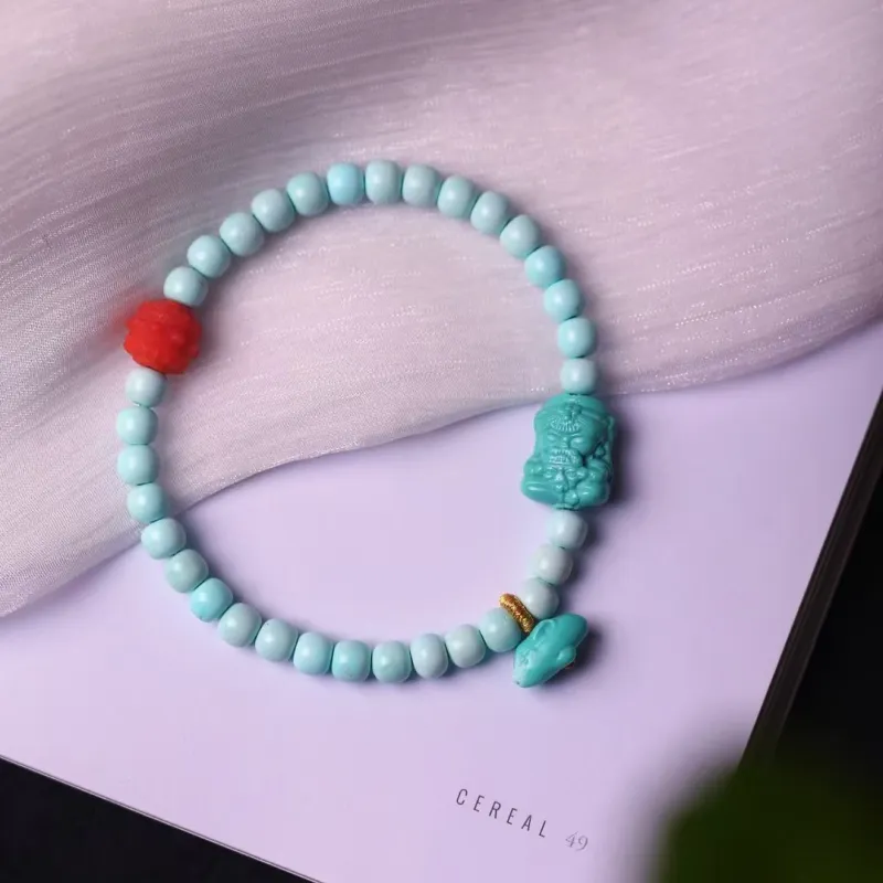 Xiangyan Turquoise Fine Jade Bracelets Unisex-2