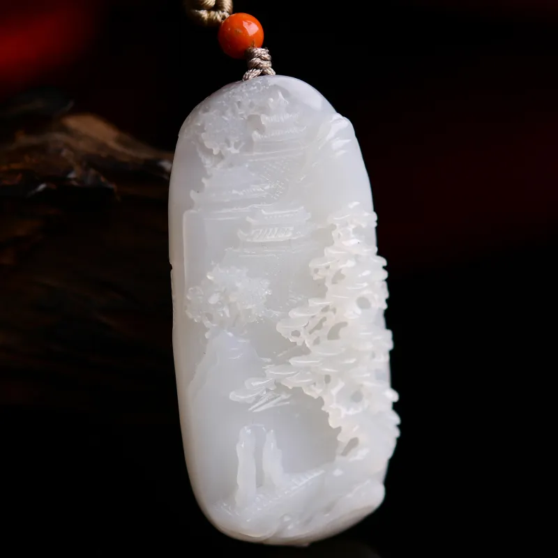 Xiangyan Hetian Jade Pendants Smoky Purple Unisex-3