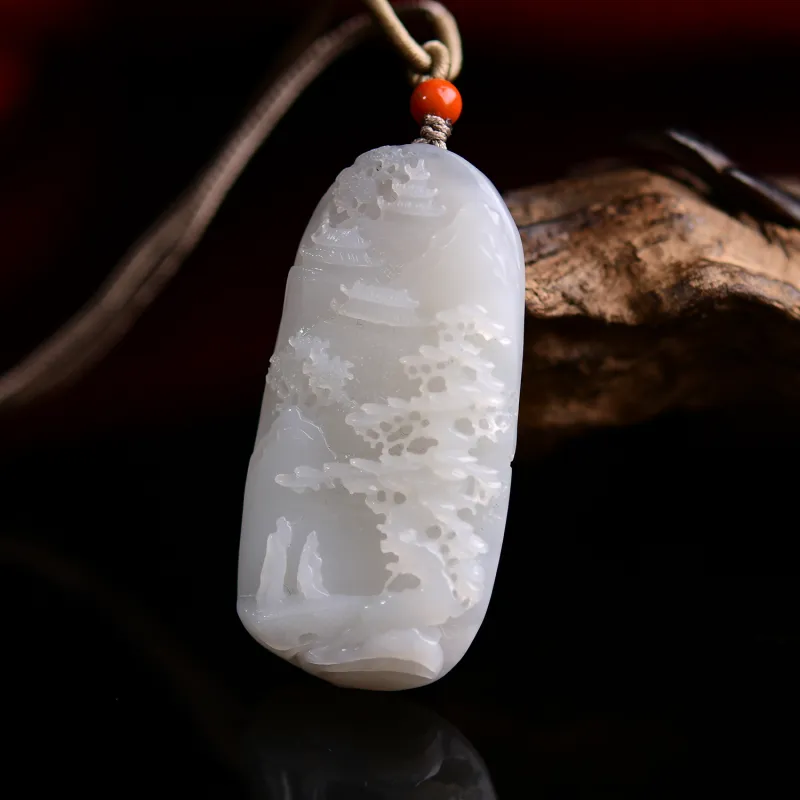 Xiangyan Hetian Jade Pendants Smoky Purple Unisex-4