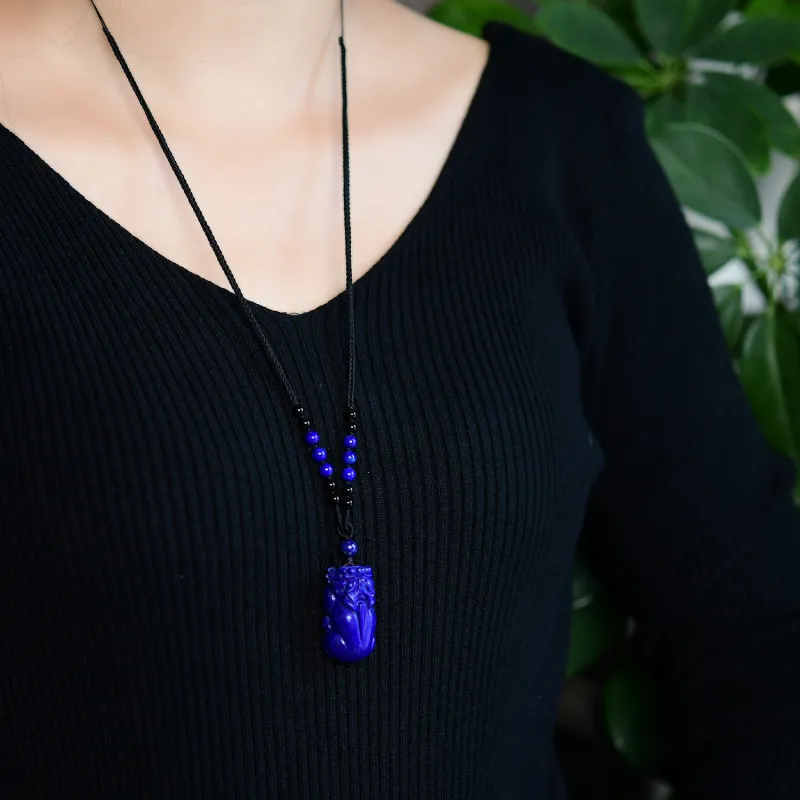 Xiangyan Lapis Lazuli Fine Jade Necklaces Unisex-1