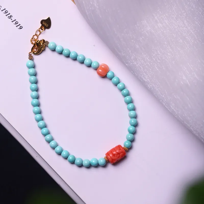 Xiangyan Turquoise Fine Jade Bracelets Unisex-2