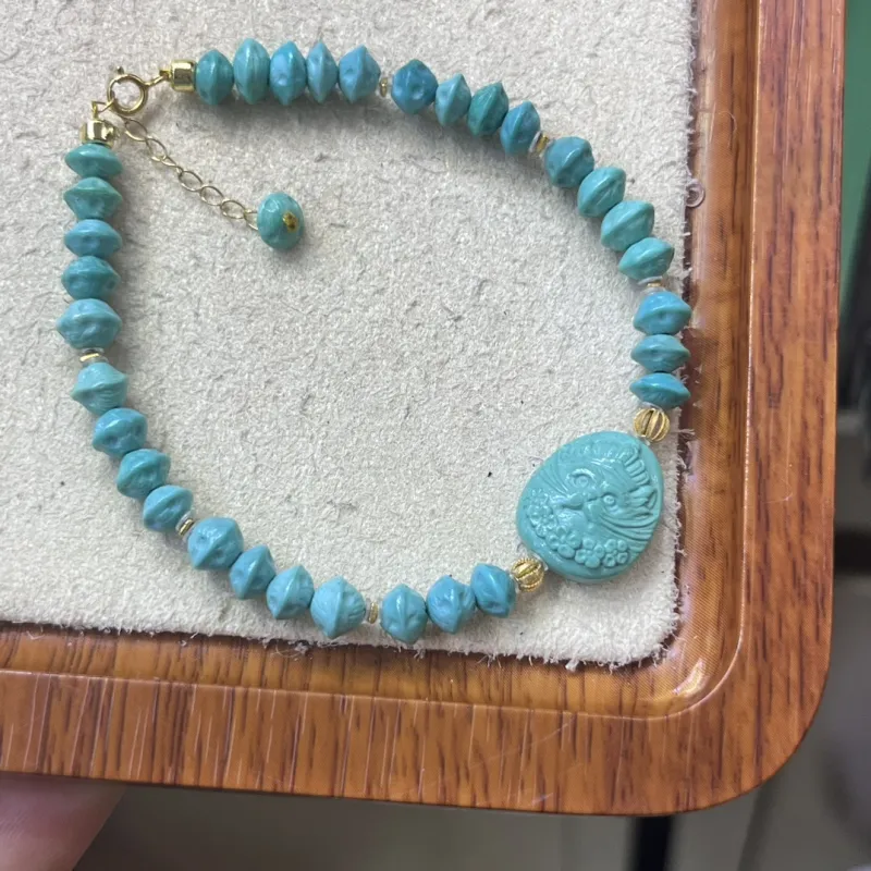 Xiangyan Turquoise Fine Jade Bracelets Unisex-3