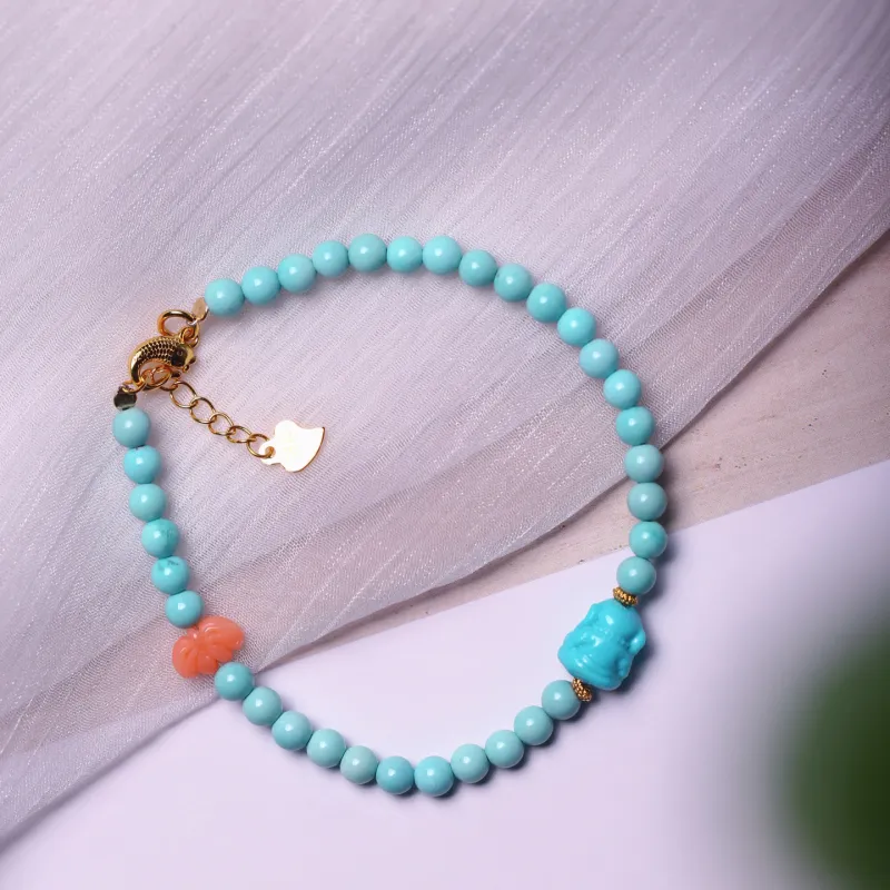 Xiangyan Turquoise Fine Jade Bracelets Unisex-5