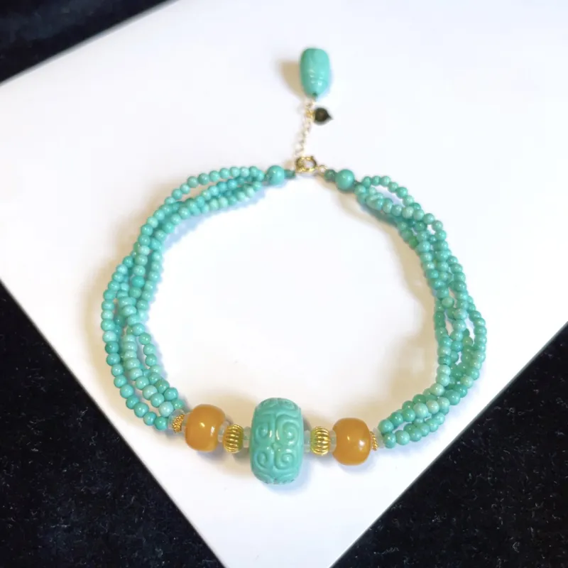 Xiangyan Turquoise Fine Jade Bracelets Unisex-3