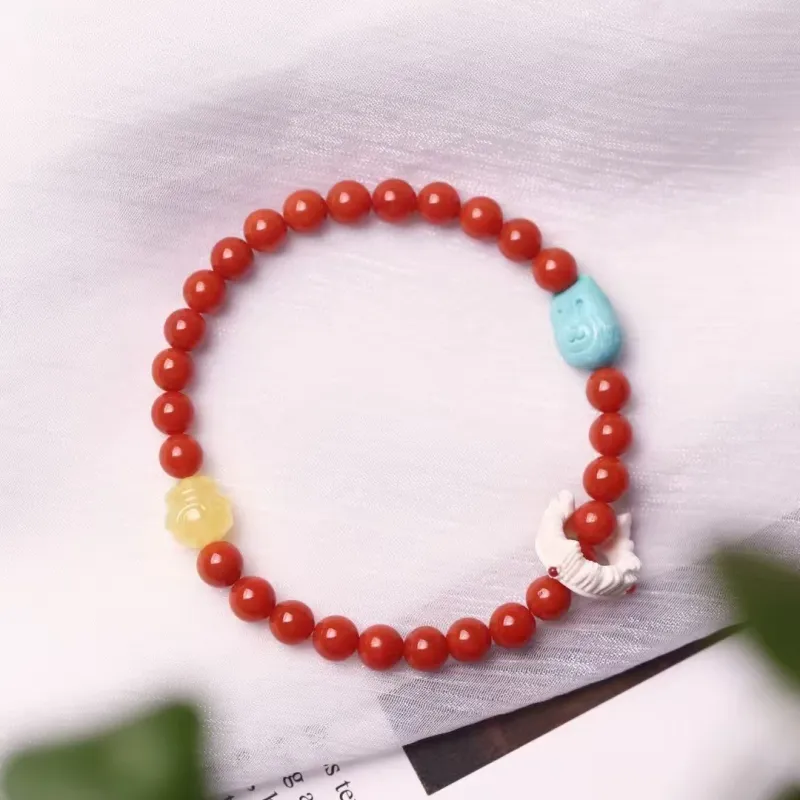Xiangyan Southern Red Agate Fine Jade Bracelets Unisex-1
