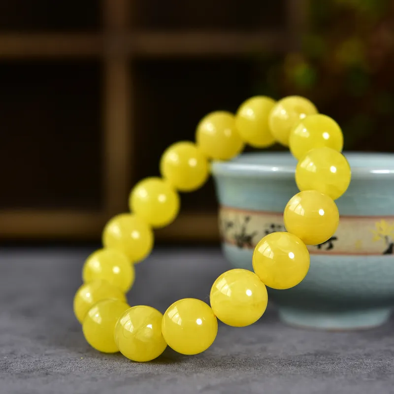 Xiangyan Amber Beeswax Fine Jade Bracelets Unisex-2