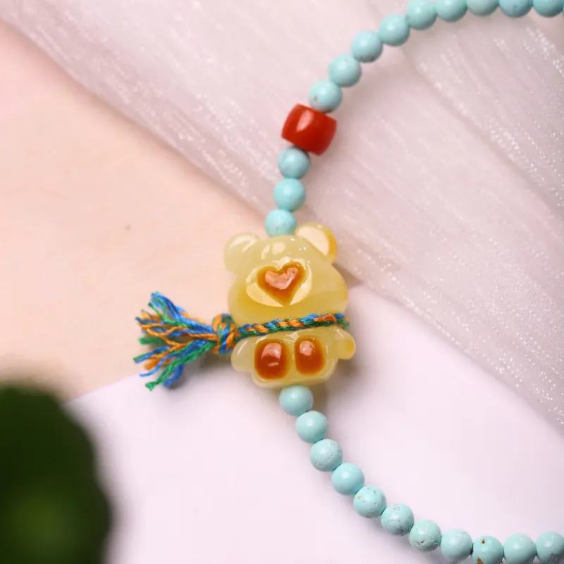 Xiangyan Amber Beeswax Fine Jade Bracelets Unisex-2