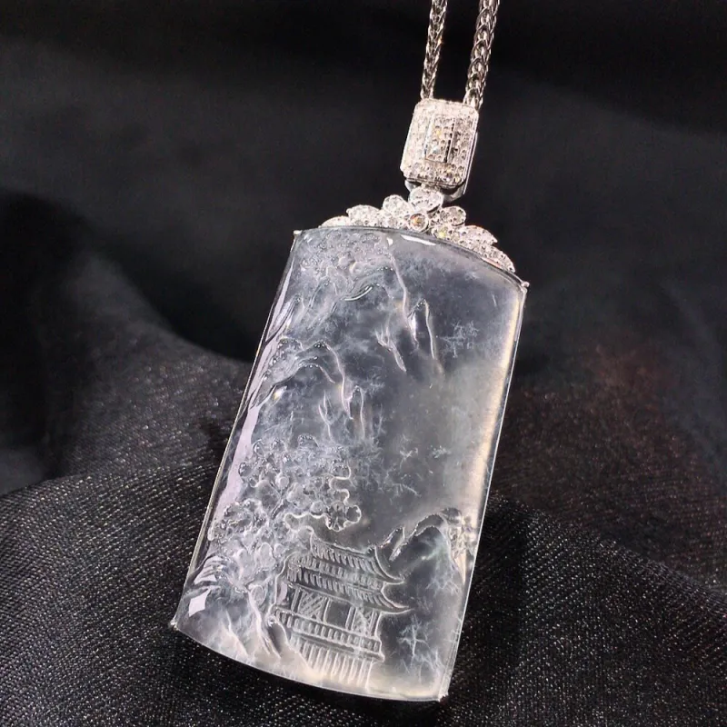 Xiangyan Ice Type Jadeite Necklaces Unisex-4