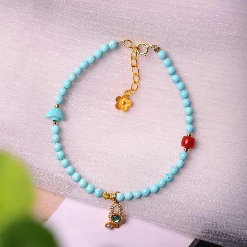 Xiangyan Turquoise Fine Jade Bracelets Unisex-5
