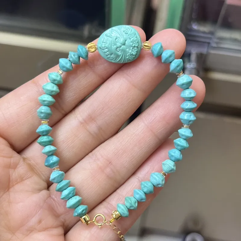 Xiangyan Turquoise Fine Jade Bracelets Unisex-5