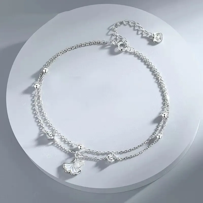 MULAFEN 925 Sterling Silver Anklets Women's Silver-3