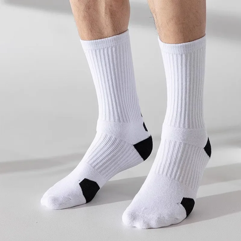Ledomoda Basketball Socks Unisex 6 Pack White Black-3