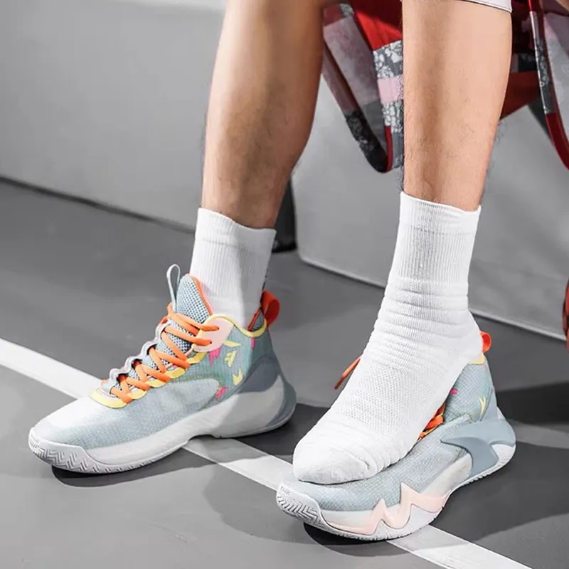 Ledomoda Basketball Socks Men's 6 Pack White-2