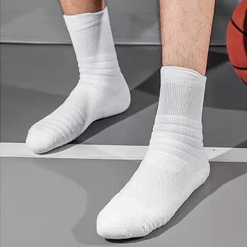 Ledomoda Basketball Socks Men's 6 Pack White-3