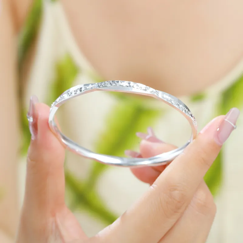 OWNCOOL Sterling Silver 999 Fine Silver Bangle Birthday Box Gift Women's-4