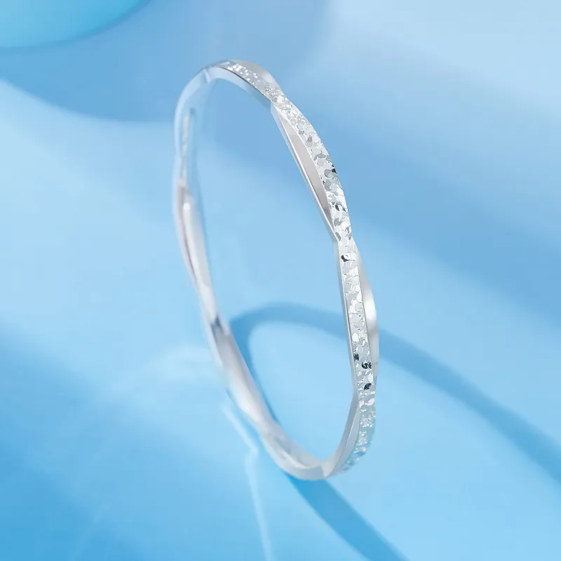 OWNCOOL Sterling Silver 999 Fine Silver Bangle Birthday Box Gift Women's-1