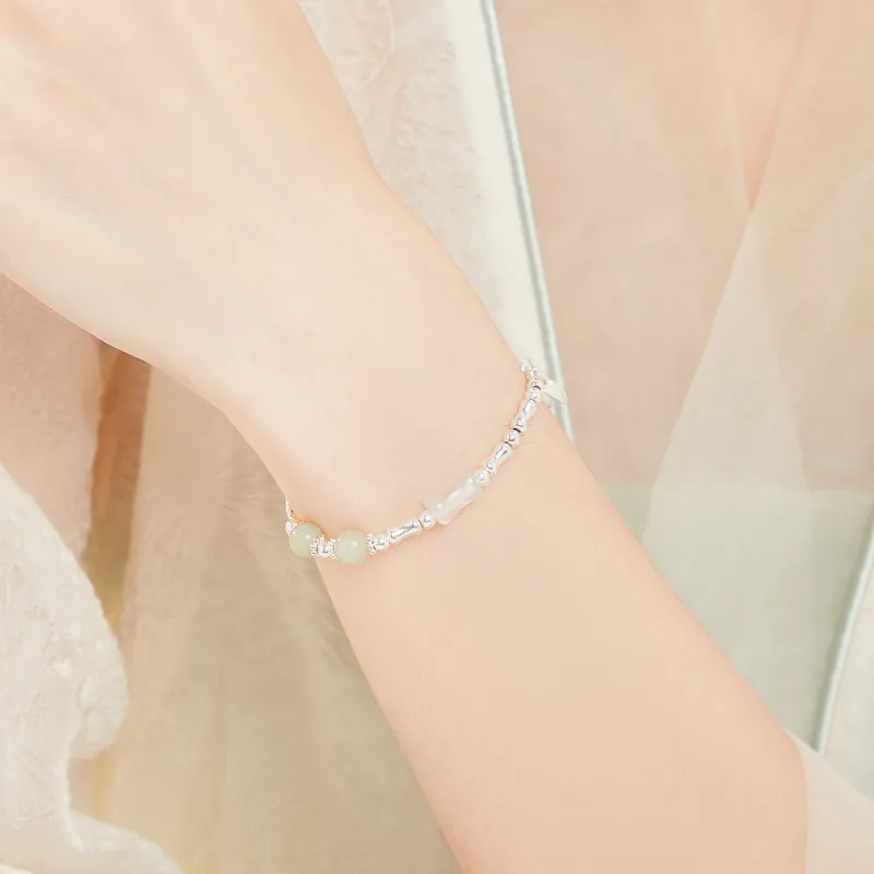 OWNCOOL Hetian Jade Bracelets Pale Greenish White Jade Women's-6