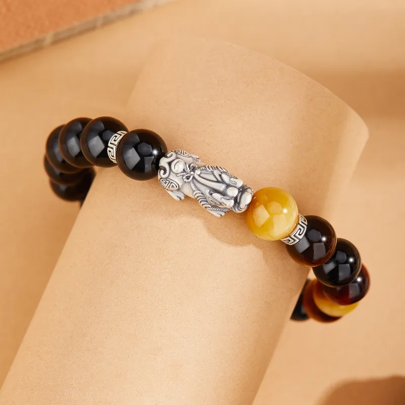 OWNCOOL Agate Sterling Silver Beaded Bracelet, Box Unisex-3