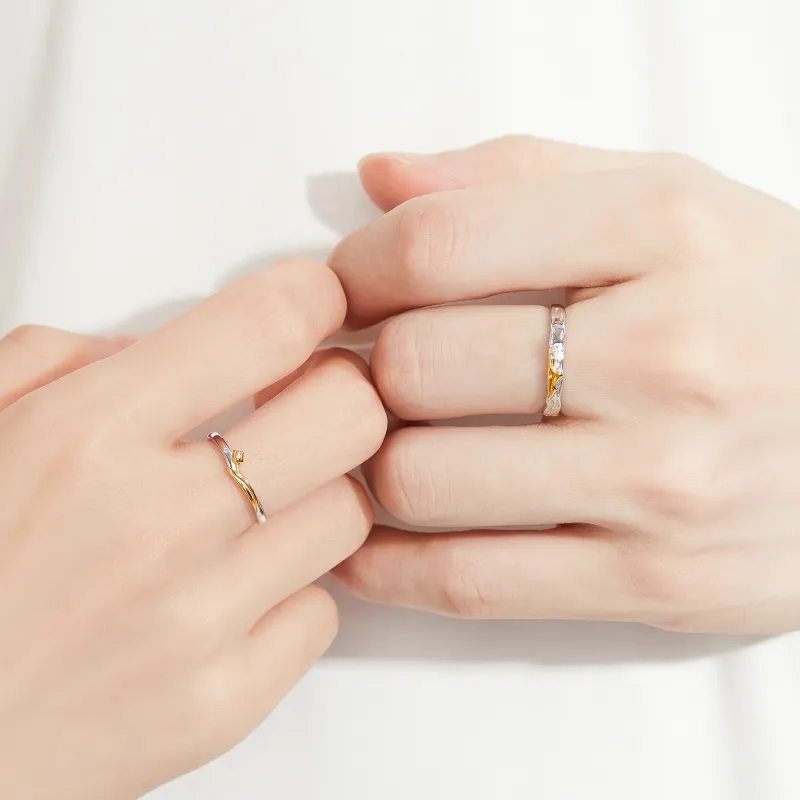 OWNCOOL 925 Sterling Silver Ring A Pair Birthday Box Unisex-6