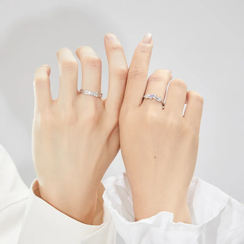 OWNCOOL S999 Fine Silver Ring Pair Unisex-10