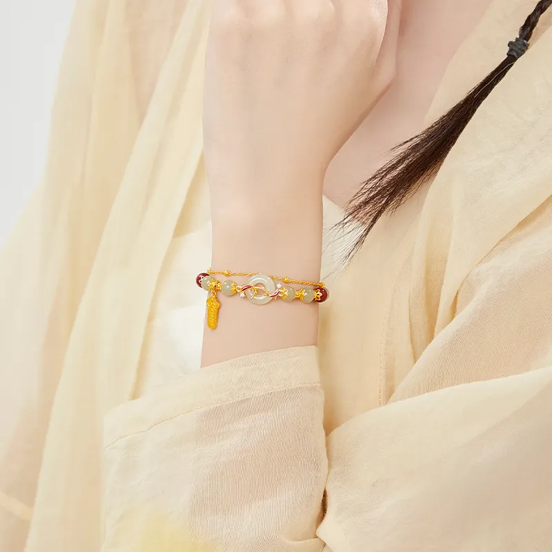 OWNCOOL Hetian Jade Bracelets Pale Greenish White Jade Women's-4