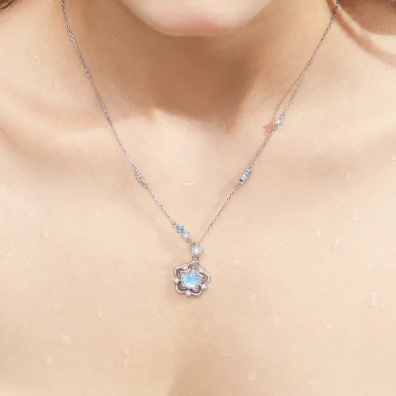 Mr. Shang The Charm Of S925 Silver And Zircon Combination Necklaces Women's Silver-4