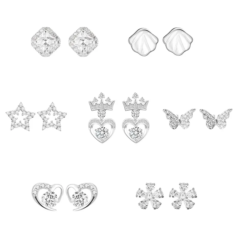 OWNCOOL S925 Sterling Silver Stud Earrings, Gift Box Set Women's-11