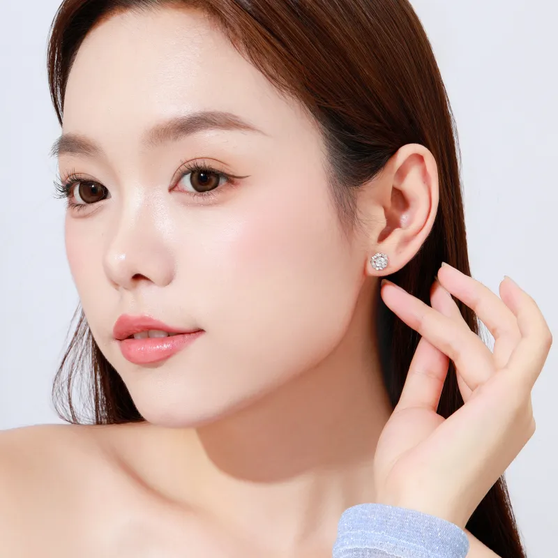 OWNCOOL S999 Fine Silver Stud Earrings Women's-6