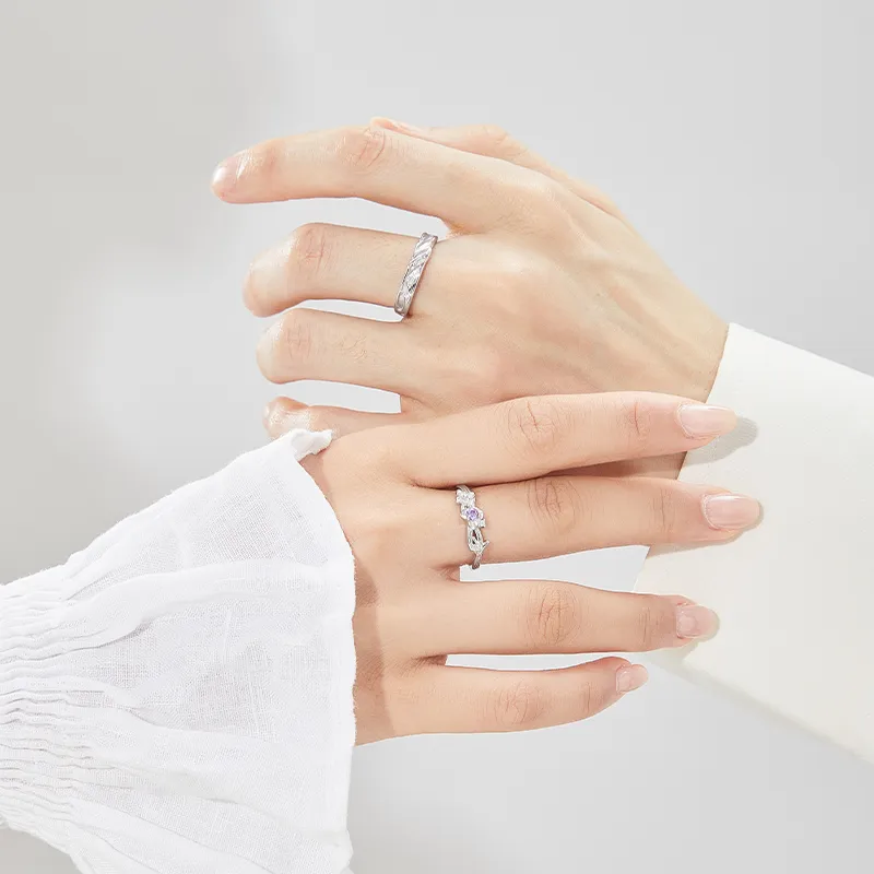 OWNCOOL S999 Fine Silver Ring Pair Unisex-7