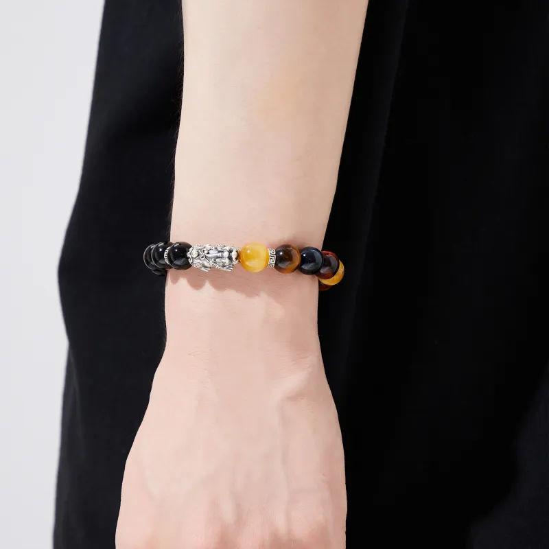 OWNCOOL Agate Sterling Silver Beaded Bracelet, Box Unisex-4