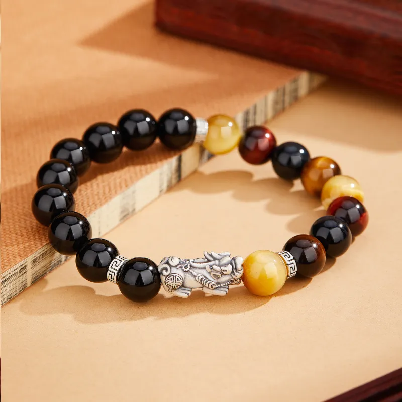 OWNCOOL Agate Sterling Silver Beaded Bracelet, Box Unisex-2