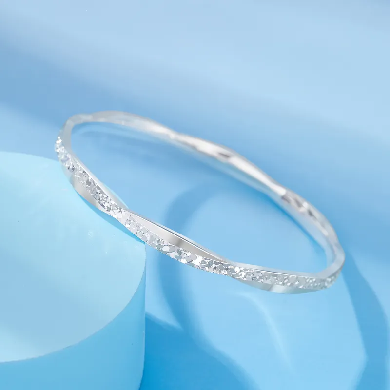 OWNCOOL Sterling Silver 999 Fine Silver Bangle Birthday Box Gift Women's-3