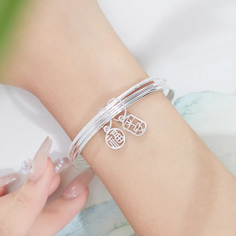 OWNCOOL 999 Fine Silver Gift Box Set Bangle Women's-2