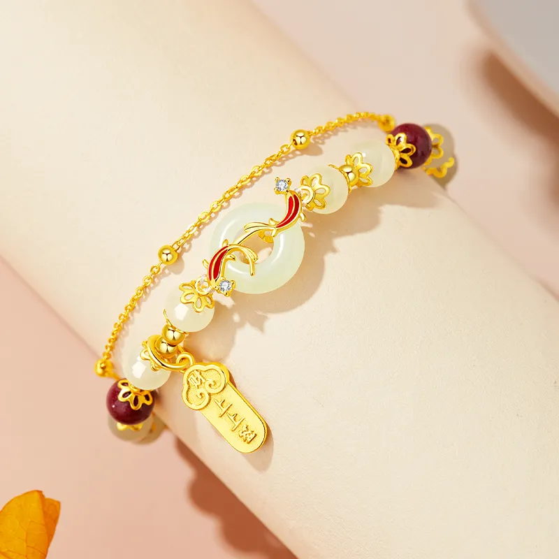 OWNCOOL Hetian Jade Bracelets Pale Greenish White Jade Women's-5