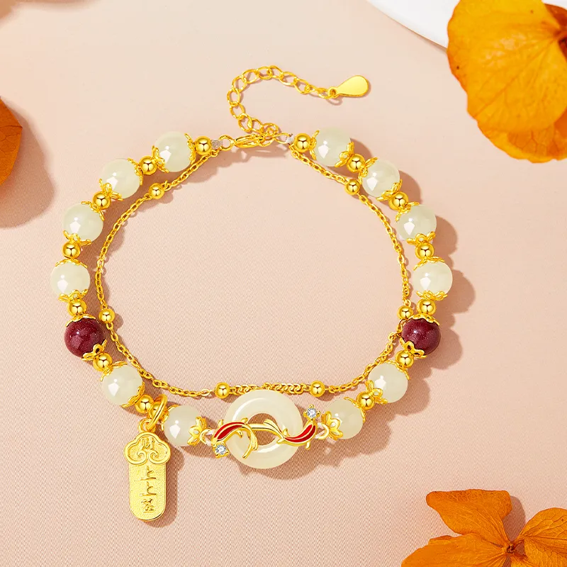 OWNCOOL Hetian Jade Bracelets Pale Greenish White Jade Women's-3