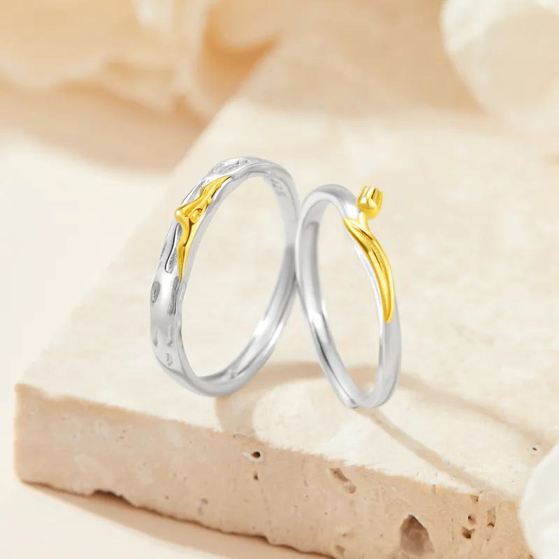 OWNCOOL 925 Sterling Silver Ring A Pair Birthday Box Unisex-1