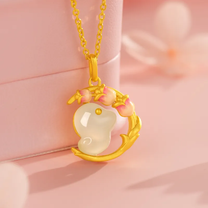 OWNCOOL Necklaces Pale Greenish White Jade Women's-6