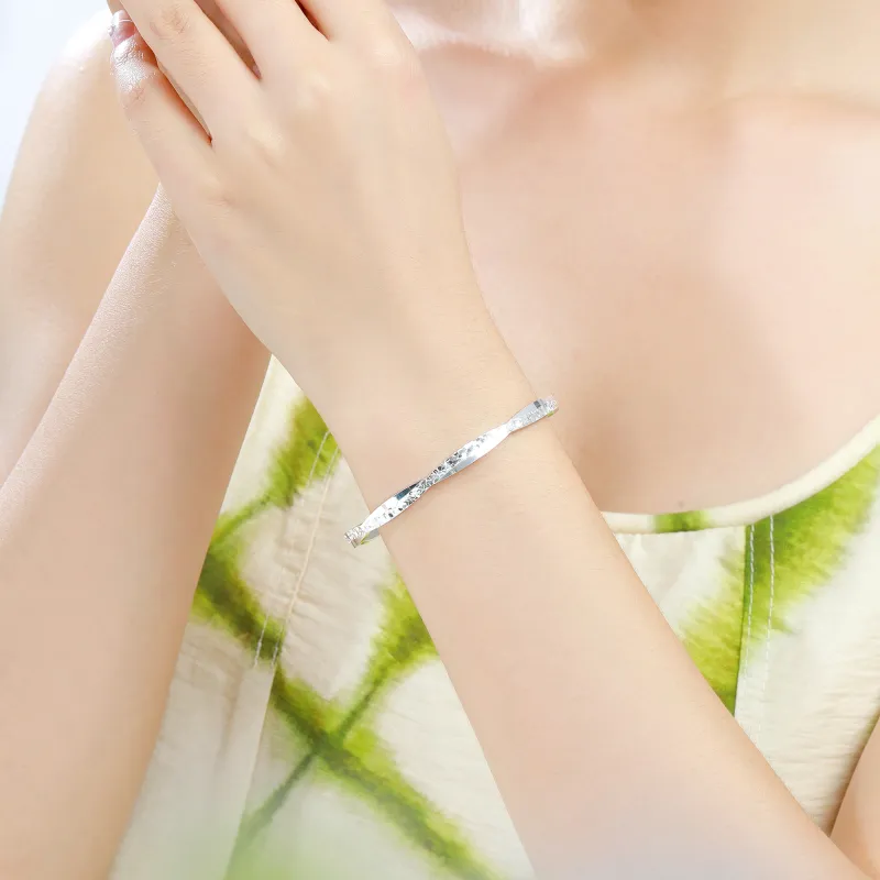 OWNCOOL Sterling Silver 999 Fine Silver Bangle Birthday Box Gift Women's-6