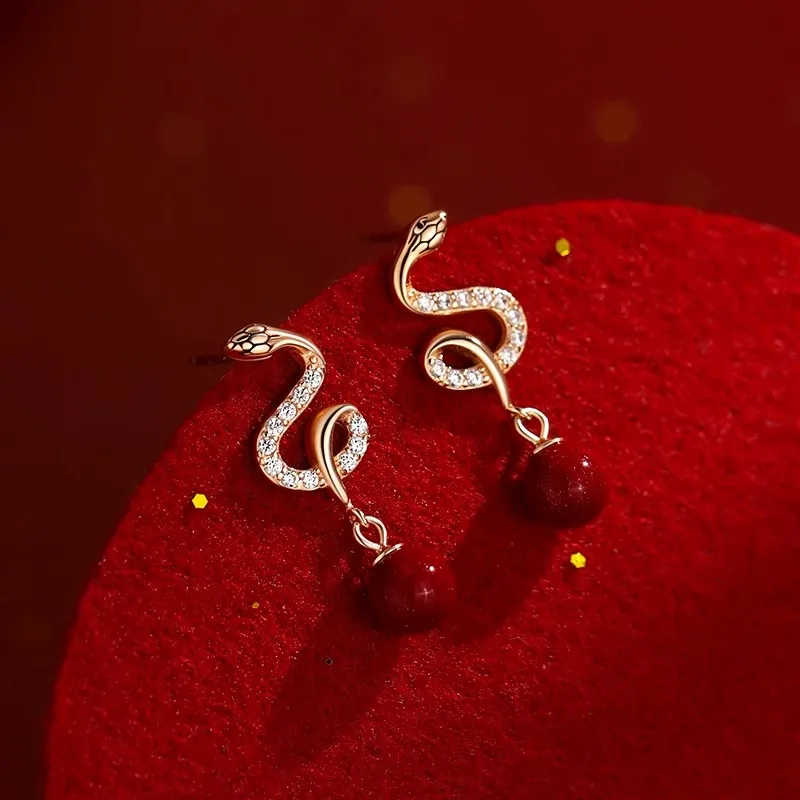 OWNCOOL Cinnabar Jade Earring, Gift Box Set Women's-4
