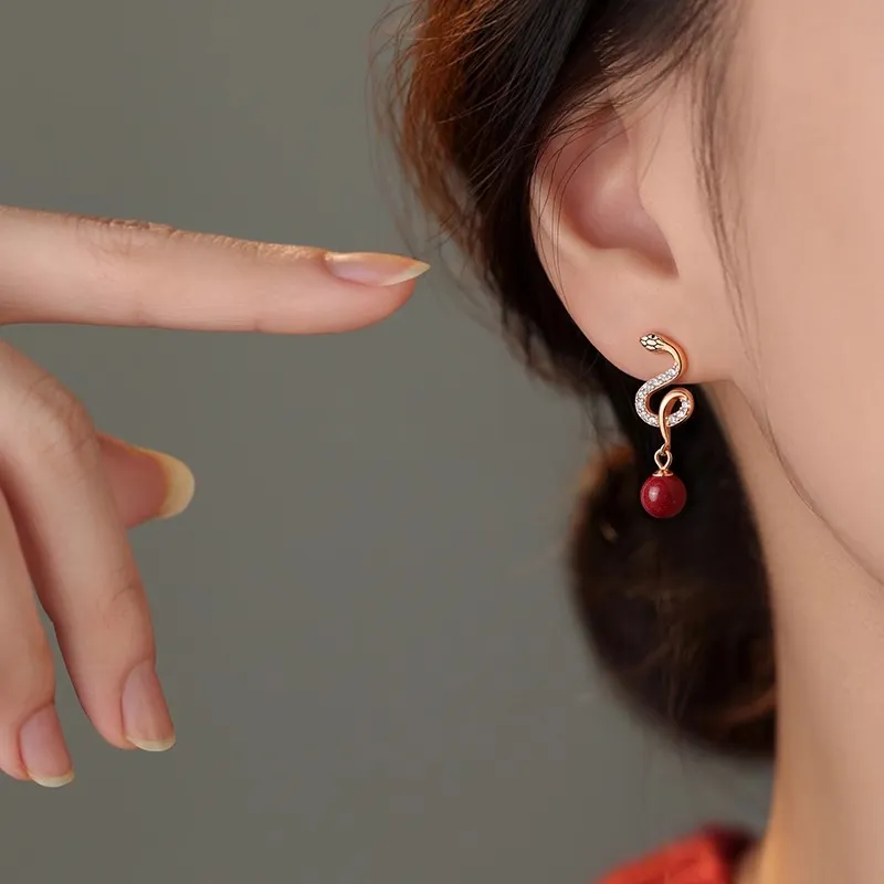 OWNCOOL Cinnabar Jade Earring, Gift Box Set Women's-1