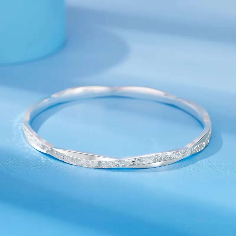 OWNCOOL Sterling Silver 999 Fine Silver Bangle Birthday Box Gift Women's-2