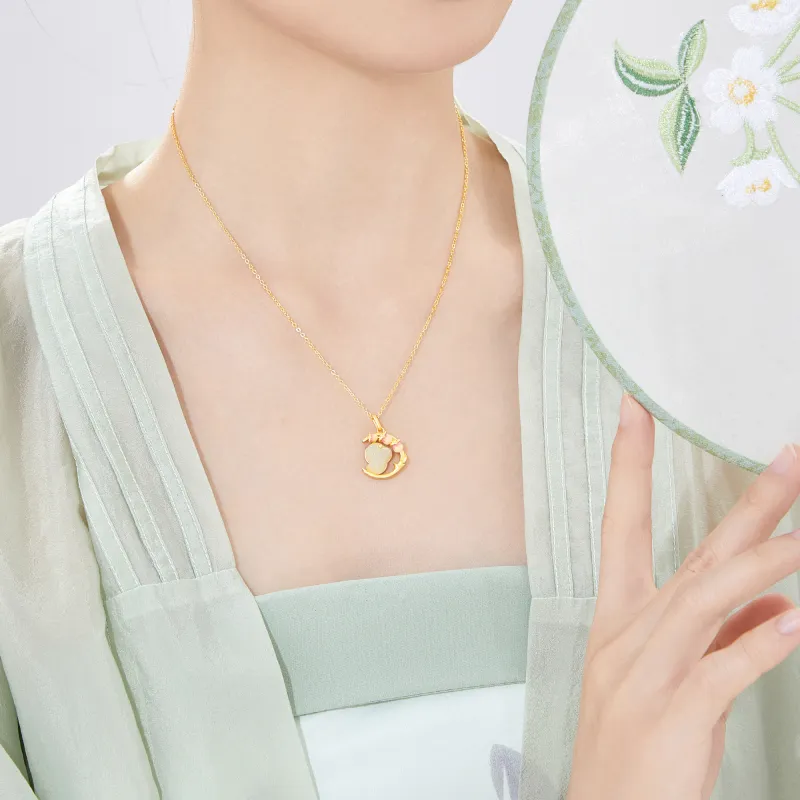 OWNCOOL Necklaces Pale Greenish White Jade Women's-2