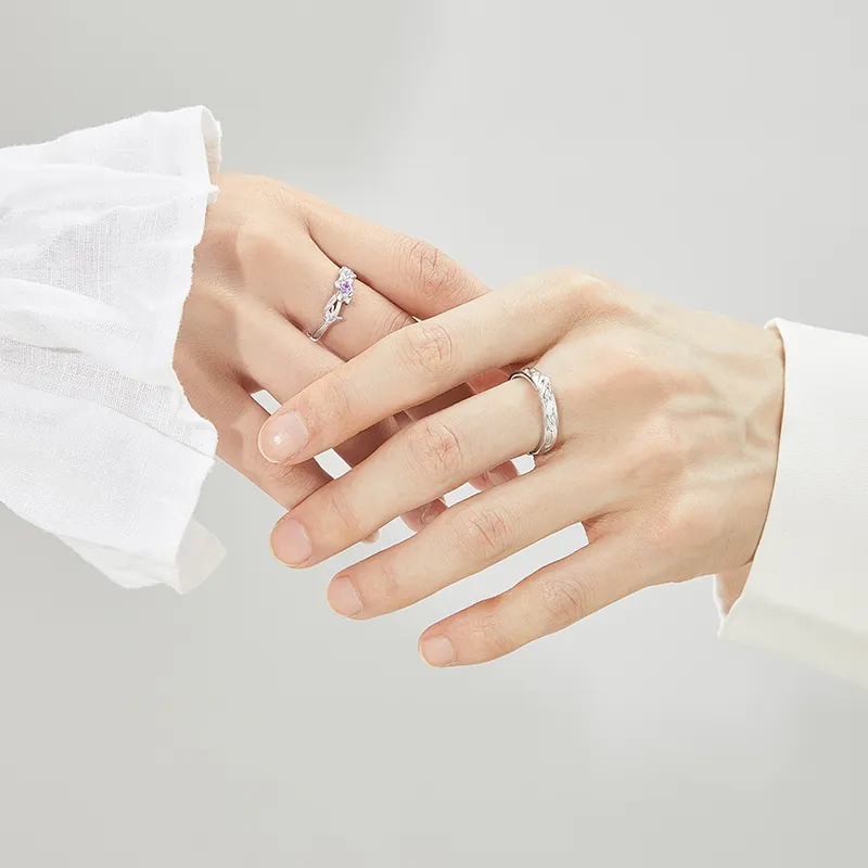 OWNCOOL S999 Fine Silver Ring Pair Unisex-8