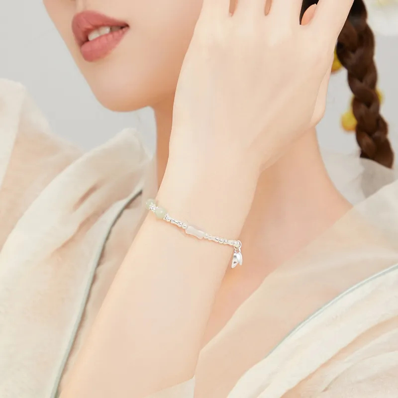 OWNCOOL Hetian Jade Bracelets Pale Greenish White Jade Women's-4