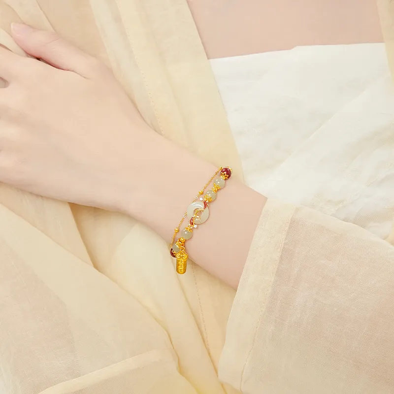 OWNCOOL Hetian Jade Bracelets Pale Greenish White Jade Women's-2