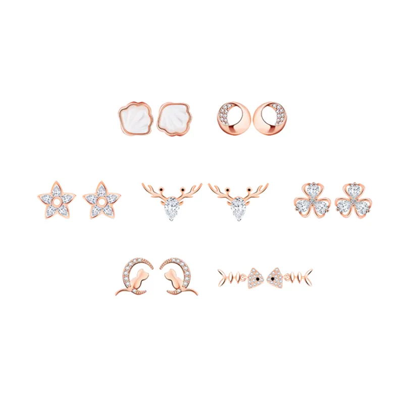 OWNCOOL 925 Sterling Silver Stud Earrings, Gift Box Set Women's-6