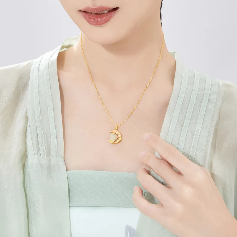 OWNCOOL Necklaces Pale Greenish White Jade Women's-1