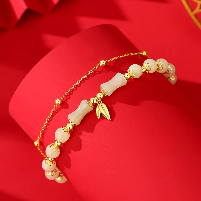 OWNCOOL Hetian Jade Bracelets Pale Greenish White Jade Women's-4