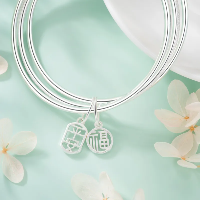 OWNCOOL 999 Fine Silver Gift Box Set Bangle Women's-6